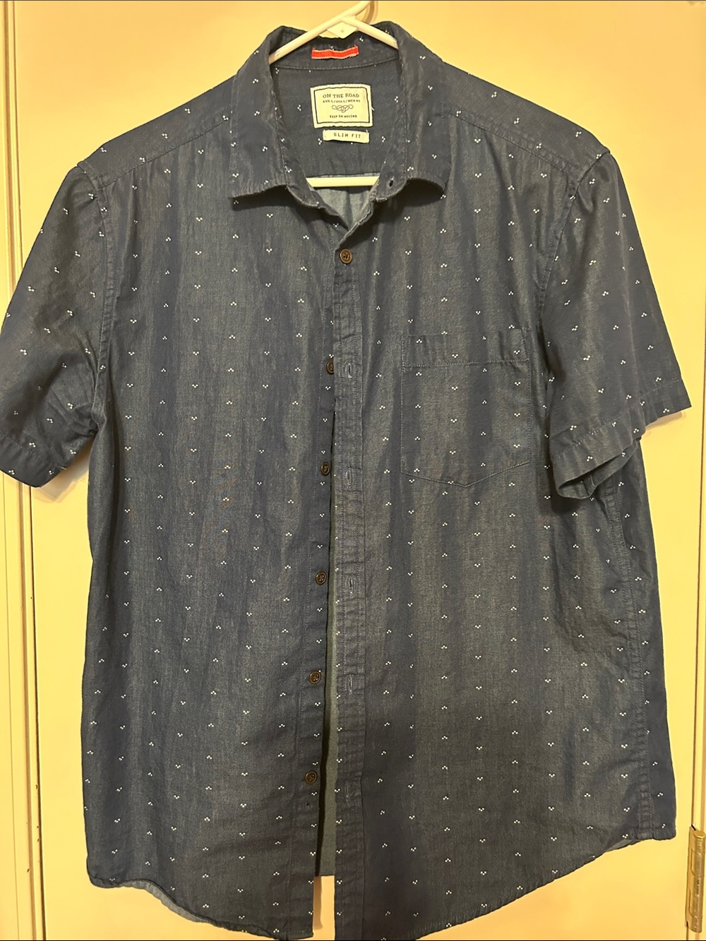 On The Road Navy Short-Sleeve Button Down Shirt